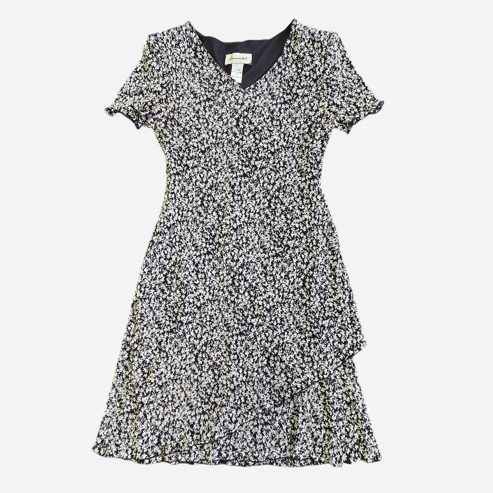 Whimsigoth midi floral dress / asymmetrical lettuce hem, grannycore 90s, teacher